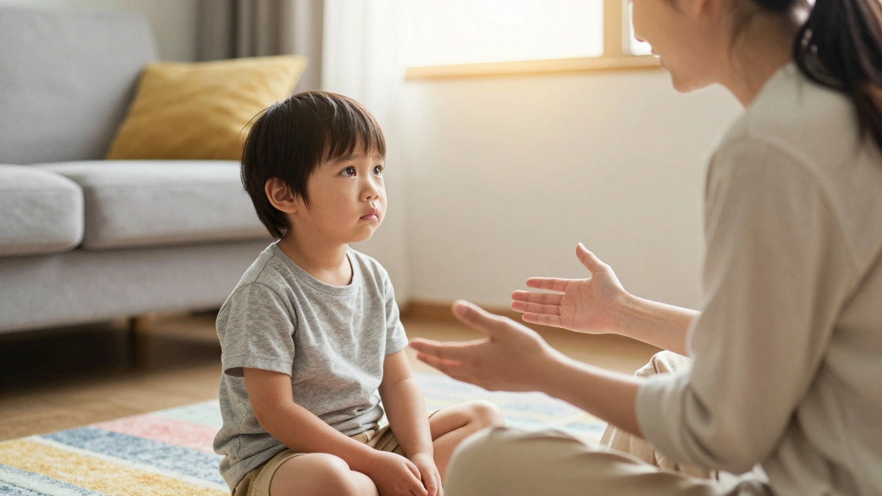 Спокойный разговор родителя и ребенка четырех лет о чувствах